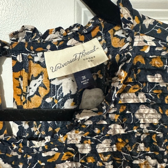 Universal Thread Navy Blue + Yellow Floral Prairie Cottage Core Dress Plus 3X - Picture 5 of 7